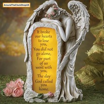 Solar Crying Angel Memorial Garden Stone Statue Grave Cemetery Beloved D... - $28.94