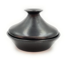 Tajine Tagine Diameter 12&quot; Hight 7.8&quot;  Black Clay 100% Handmade in La Ch... - £67.54 GBP