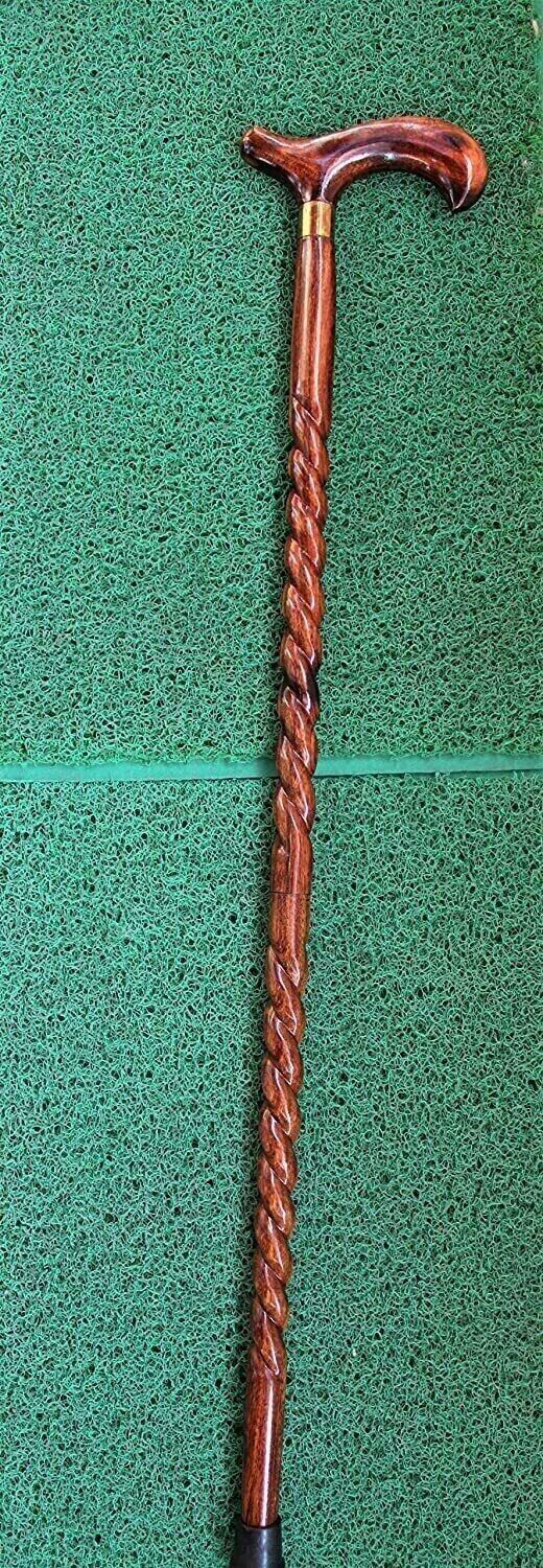 Wooden Walking Stick Cane For Men-Women-Old People Beautiful Hand Carved... - $26.03