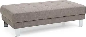 Glory Furniture Riveredge Twill Fabric Milan Ottoman in Gray - $362.99