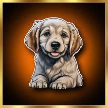 Golden Retriever Puppy - Decal - Customizable - £3.50 GBP+