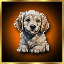 Golden Retriever Puppy - Decal - Customizable - £3.46 GBP+