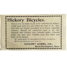 Hickory Wheel Co Bicycles 1894 Advertisement Victorian Sales Agents ADBN1w - £11.78 GBP