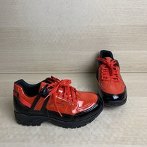 Authenticity Guarantee 
Maison Margiela Red/Black Patent Leather Lace Up Low ... - £202.91 GBP