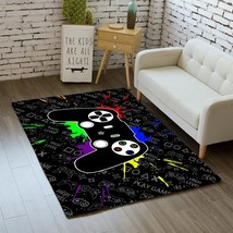 Gaming Carpets For Boys Teens Black Video Game Area Rugs 3D Printed Player Gamer - £29.56 GBP