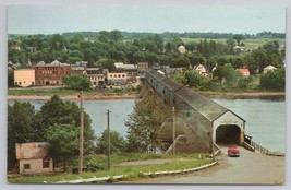 1955 Longest Covered Bridge In The World Hartland New Brunswick Canada Postcard - £11.14 GBP