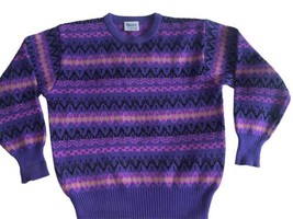 Meister Vintage 80&#39;s Sweater Size Medium  Wool Acrylic Geometric Colorfu... - $19.79