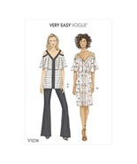 Vogue Patterns V9238 Misses&#39; Cold-Shoulder, Flounce Top and Dress, and B... - £13.54 GBP