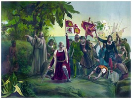 4747.Christopher Columbus lands on plymouth rock.POSTER.decor Home Office art - £13.61 GBP+