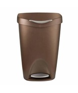 Umbra Brim 13 gal Plastic Step On Trash Can 25-1/2" X 16-3/8" X 12-1/4", Bronze - $9.90