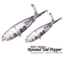 20PCS 8/10cm Topwater Rotated Tail Popper DIY Unpainted Bait Blank Fishi... - $19.64+