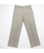 Kenneth Cole Reaction Mens Dress Pants Khaki Brown 32x29 Straight Leg Fl... - $10.18