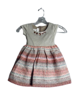 Bonnie Jean Gray Sparkle Thread Dress Geometric Stone Accents Size 2T New - £13.66 GBP