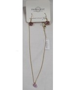 PARK LANE PINK HALO gold Necklace &amp; Dangle Earrings  16&quot; + 3&quot; extension - £73.51 GBP