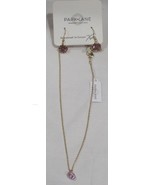PARK LANE PINK HALO gold Necklace &amp; Dangle Earrings  16&quot; + 3&quot; extension - $153.41 CAD