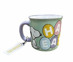 HAPPY EASTER Eggs Colorful Large Coffee Mug Snoopy &amp; Woodstock New Cup 2023 - £15.61 GBP
