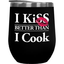 I Kiss Better Than I Cook. Funny Housewife Humor With Lips Print Gift, D... - £21.67 GBP