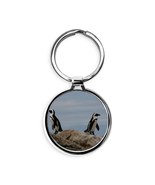 Penguins on Rocks Circle Keychain - $20.00