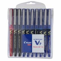 Pilot V7 Roller Ball Pen Pack of 10 ( 7 Blue, 2 Black , 1 Red) - £26.77 GBP