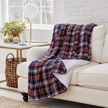 Eddie Bauer | Smart Heated Electric Throw Blanket - Reversible, Glen Plaid Navy - £58.29 GBP