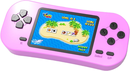 Portable Pink Kids Handheld Game Console, 218 Classic Electronic Video Player - £36.61 GBP