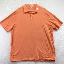 Peter Millar Mens Crown Soft Polo Shirt Size XXL Orange Striped Short Sl... - £15.56 GBP