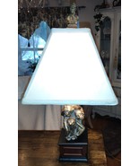 Bombay Brass Monkey See-Hear-Speak No Evil Wood Base Table Lamp VTG Coll... - $137.13 CAD