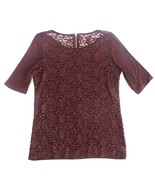New York &amp; Co. (NWT) Lace Front Short Sleeve Knit Top Size Medium - $26.66 CAD