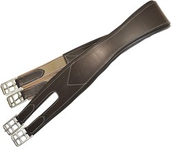 Treadstone English Saddle Contoured Overlay Leather Girth size 56 Havana... - $48.31