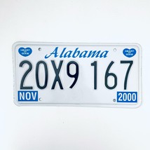 2000 United States Alabama Base Passenger License Plate 20X9 167 - $11.77