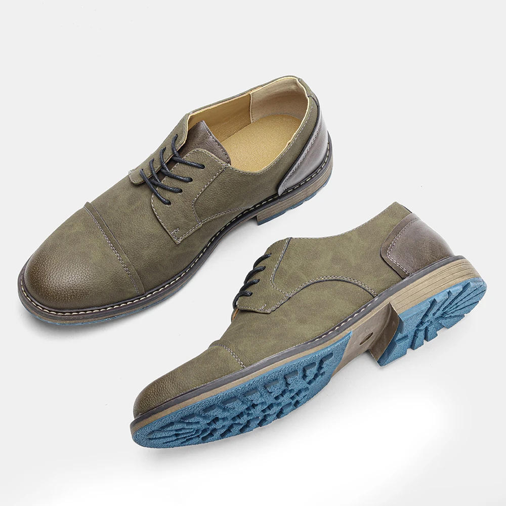 Retro Men&#39;s Derby Shoes New Casual shoes For Men Comfortable Men Leather... - $90.74