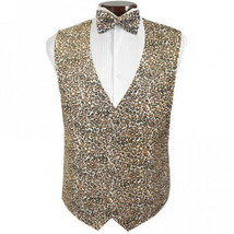 Snow Leopard Tuxedo Vest and Bowtie - $148.50