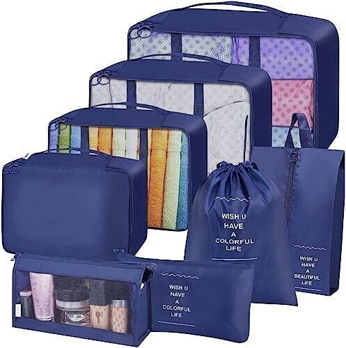 Juego de 8 piezas organizador de viaje cubos de embalaje bolsa organizad... - $39.54