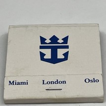 Vintage Matchbook Cover  Royal Caribbean Cruise Line  Miami London Oslo  gmg - £9.78 GBP