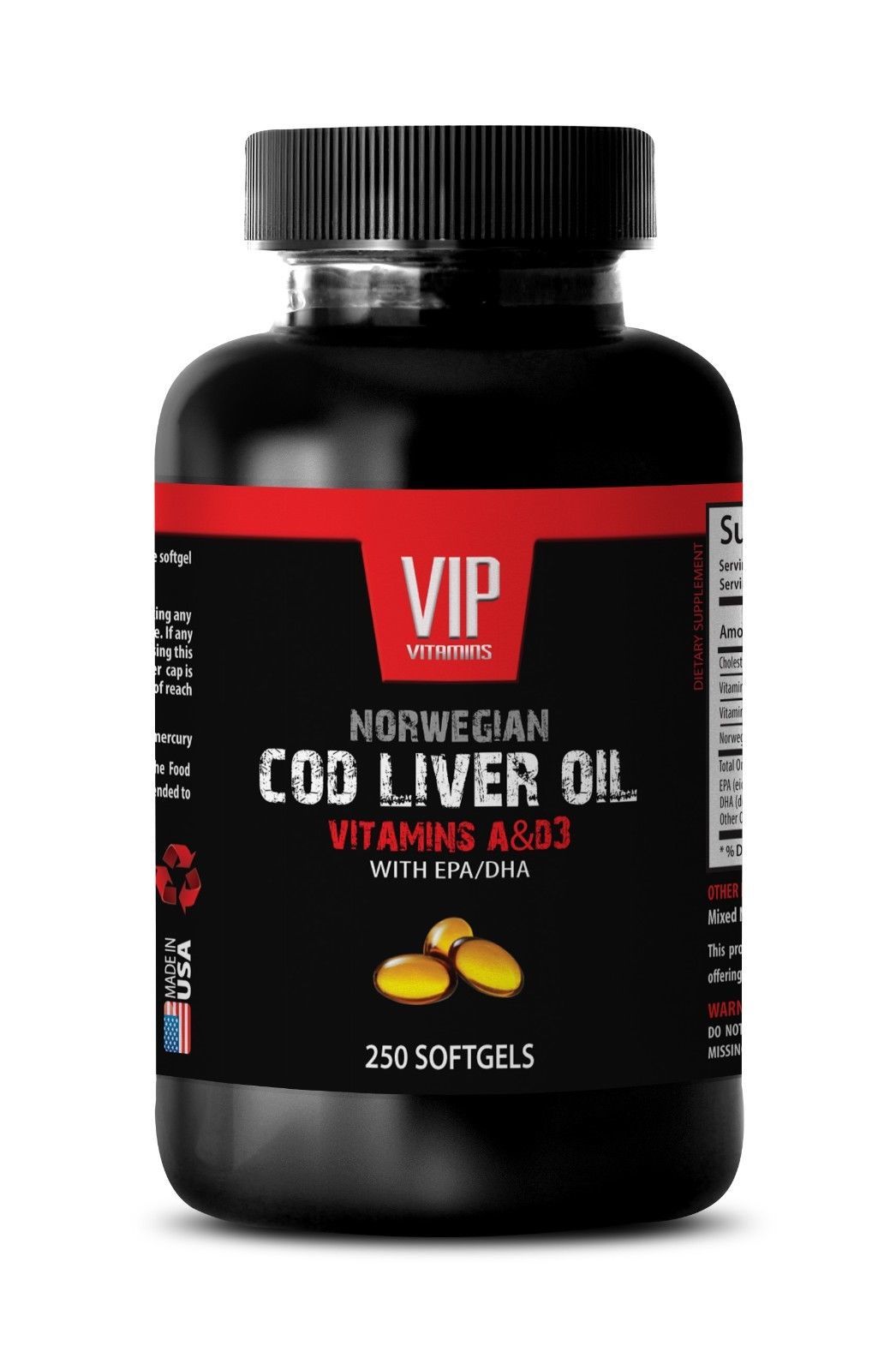 Skin health supplements - NORWEGIAN COD LIVER OIL - Cod liver oil softgels- 1B - $17.72