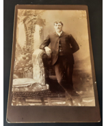 CDV Young Man Posing Mans Name And Location Unknown 4.25 x 6.5 - £7.28 GBP
