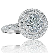 GIA 3.48 Ctw Round Diamond Engagement Ring 18k White Gold - $10,889.01
