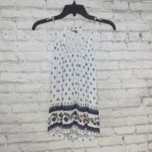 Old Navy Blouse Womens XS White Floral Sleeveless Scoop Neck Tunic Boho Tank Top - £12.57 GBP