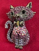 Cat Brooch Swarovski Crystals Off Park Collection - £60.39 GBP