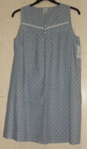 Nwt Womens Croft &amp; Barrow Chambray Swiss Dotted Cotton Nightgown Size M - £21.03 GBP