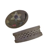 Alabaster Inlaid Trinket / Jewelry Box From India - Beautiful! 2.5” - $21.86 CAD