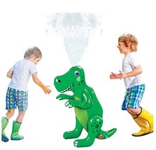 Inflatable Dinosaur Sprinkler, Fun Outdoor T-Rex Water Toy and Lawn Accent - $15.99