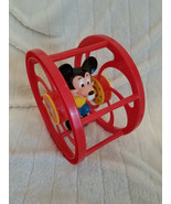 Walt Disney Rolling Wheel Toy Mickey Mouse 1960&#39;s RED Vintage  - €23,06 EUR