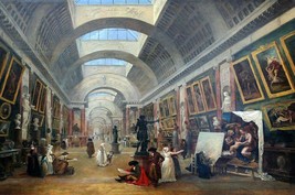 Hubert Robert Projet d&#39;aménagement de la Grande Galerie du Louvre Print Poster - £42.97 GBP