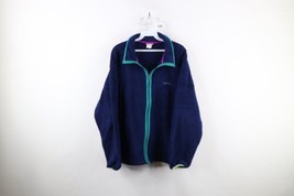 Vintage 90s LL Bean Womens 2XL Distressed Spell Out Full Zip Fleece Jack... - £30.57 GBP