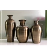Golden Hammered Metal Flower Vase Set Of 3 For Home , Office , Living Ro... - $399.00