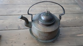 Heavily Worn Antique Copper Tea Kettle Pot 9 x 6 inches - $101.63