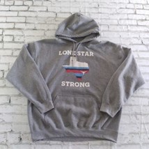 Gildan Mens Hoodie Large Gray Lone Star Strong Texas Pullover Hooded Sweatshirt - £19.58 GBP