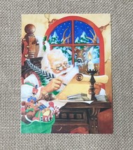 Vintage Robert Dorman Naughty Or Nice Santa Claus Christmas Card Framable - $6.93