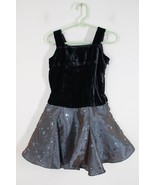 Vtg NOS Plum Pudding 4T Velvet Taffeta Sequin Blue Sleeveless Dress - $30.40